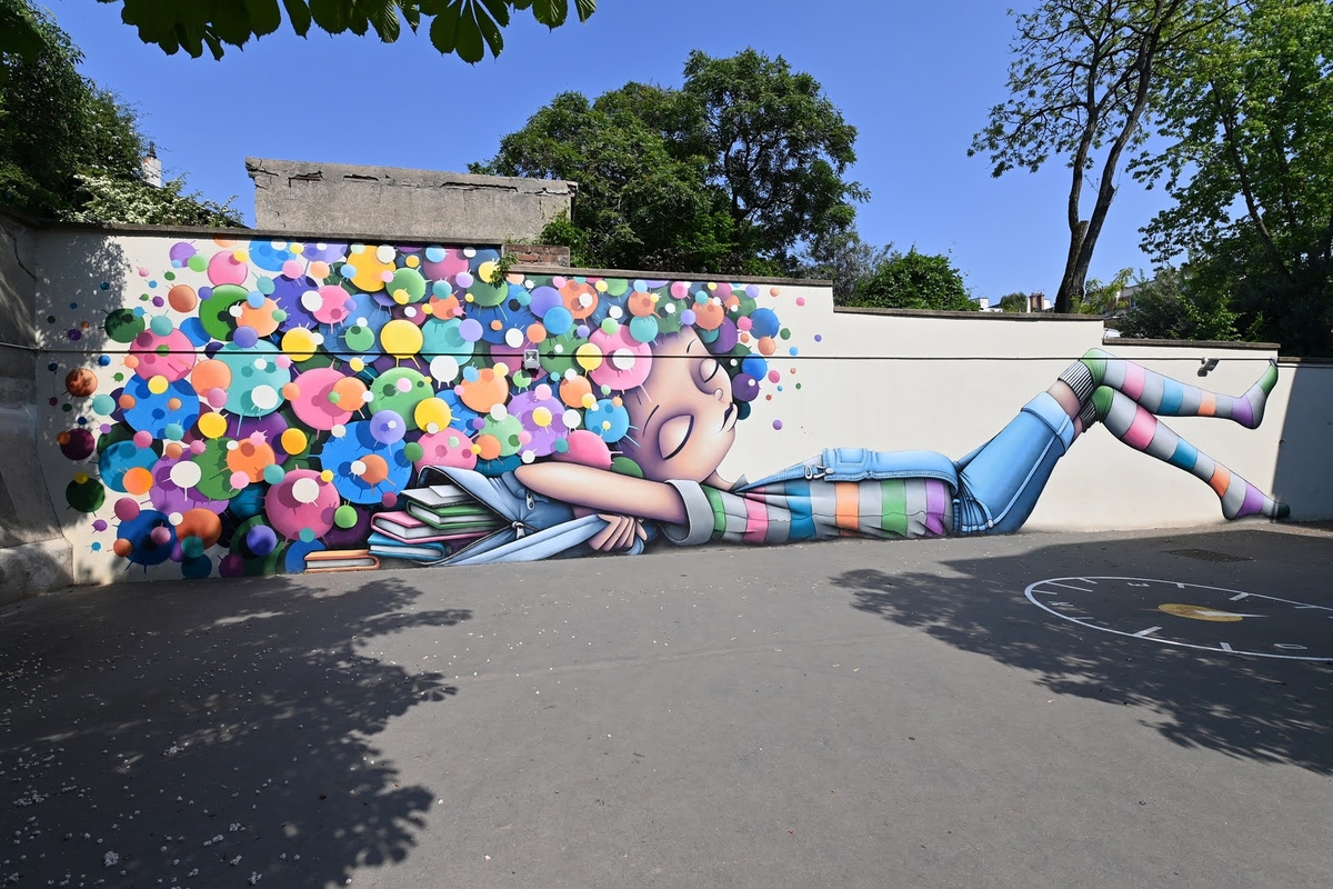 Fresque école élémentaire Léon-Maurice Nordmann Paris 13