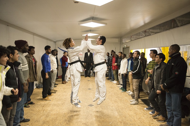Initiation Taekwondo centre réfugiés