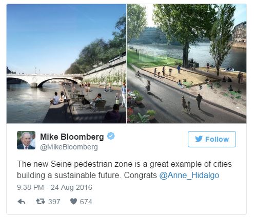 Tweet de Mike Bloomberg, ancien Maire de New-York et envoyé spécial de l’ONU pour le Climat