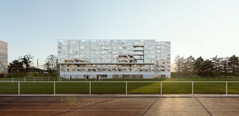 Vue d'une future maison de la Cité internationale universitaire