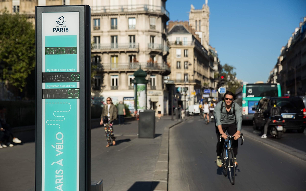 Quatre pistes cyclables équipées de compteurs vélos - Ville de Paris