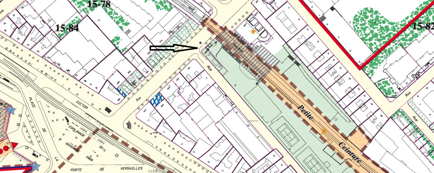 Plan Ville de Paris : 399 bis rue de Vaugirad 15ème