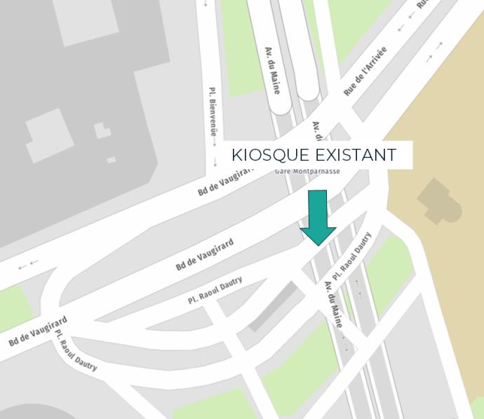 Plan kiosque Place Raoul Dutry (15e)