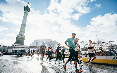 Des coureurs lors du Semi Marathon de Paris.