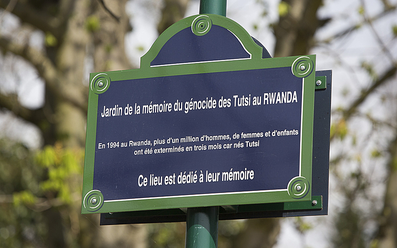 Plaque, Jardin de la mémoire du génocide des Tusti au Rwanda