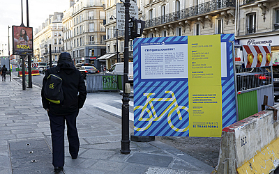 Panneaux signalétique pour un chantier Paris se transforme
