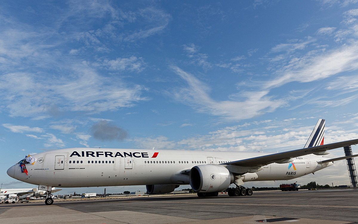 Arrivée d'un avion à l'Aéroport Roissy-Charles de Gaulle