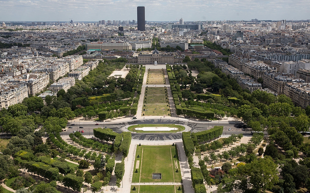 Vue du Champs de Mars depuis la Tour Eiffel