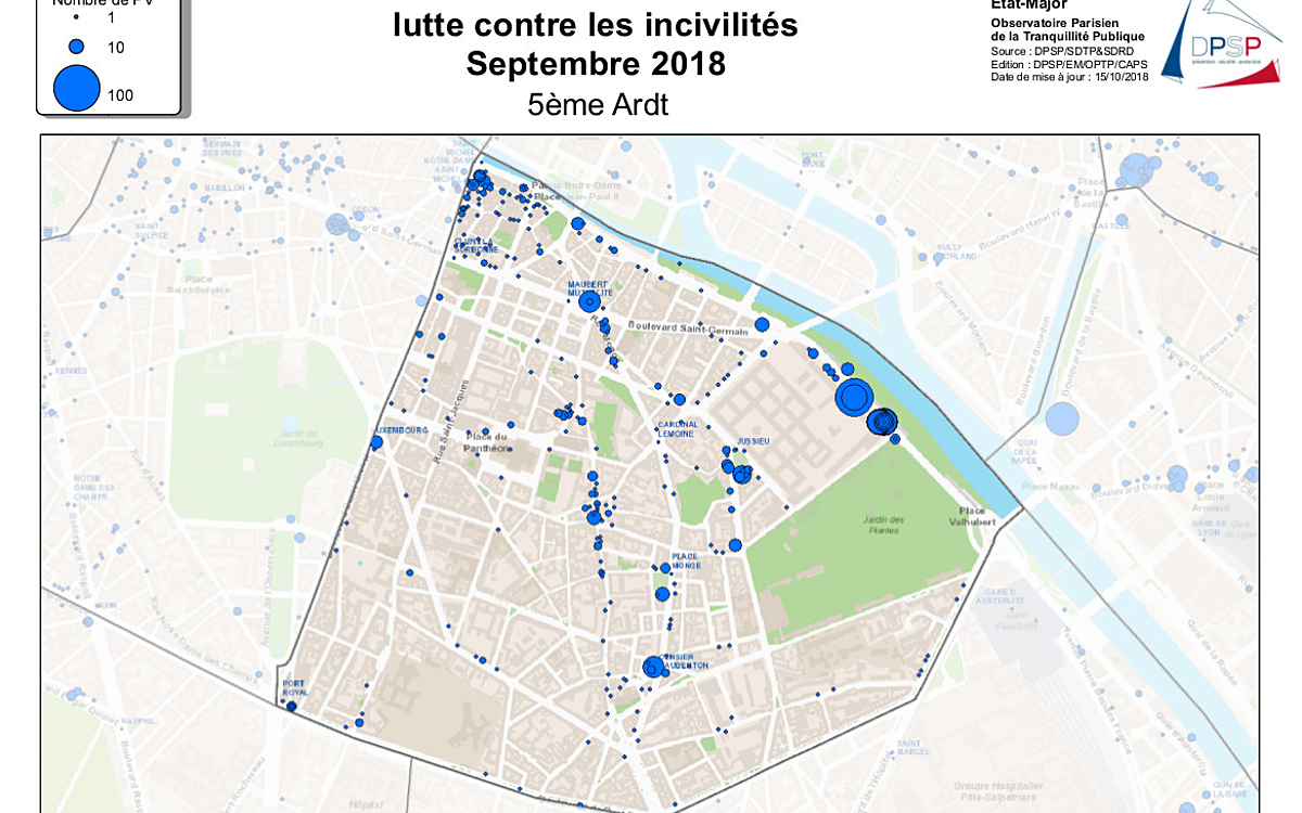 Cartographie des Incivilités dans le 5e -Septembre 2018