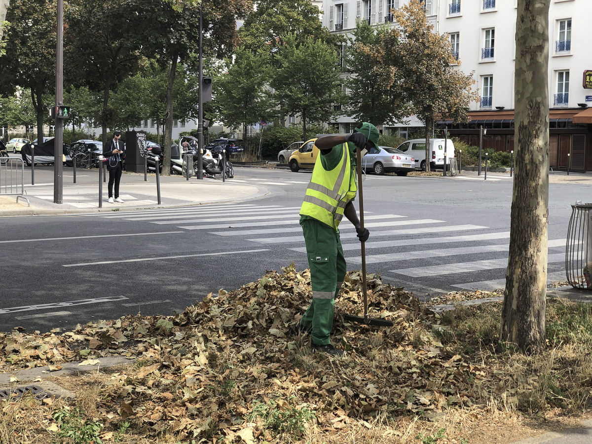 Les feuilles mortes se compostent à la pelle - Ville de Paris