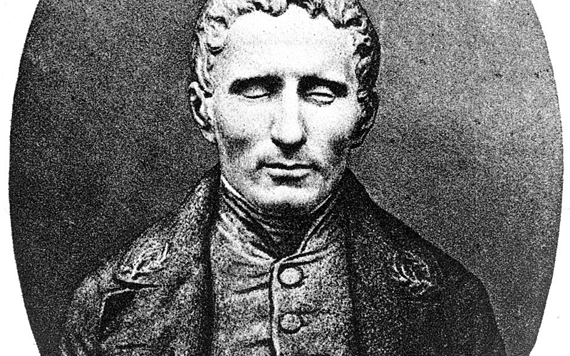 Louis Braille (1809-1852), fondateur de l'Institut National des Jeunes Aveugles, vers 1876. 