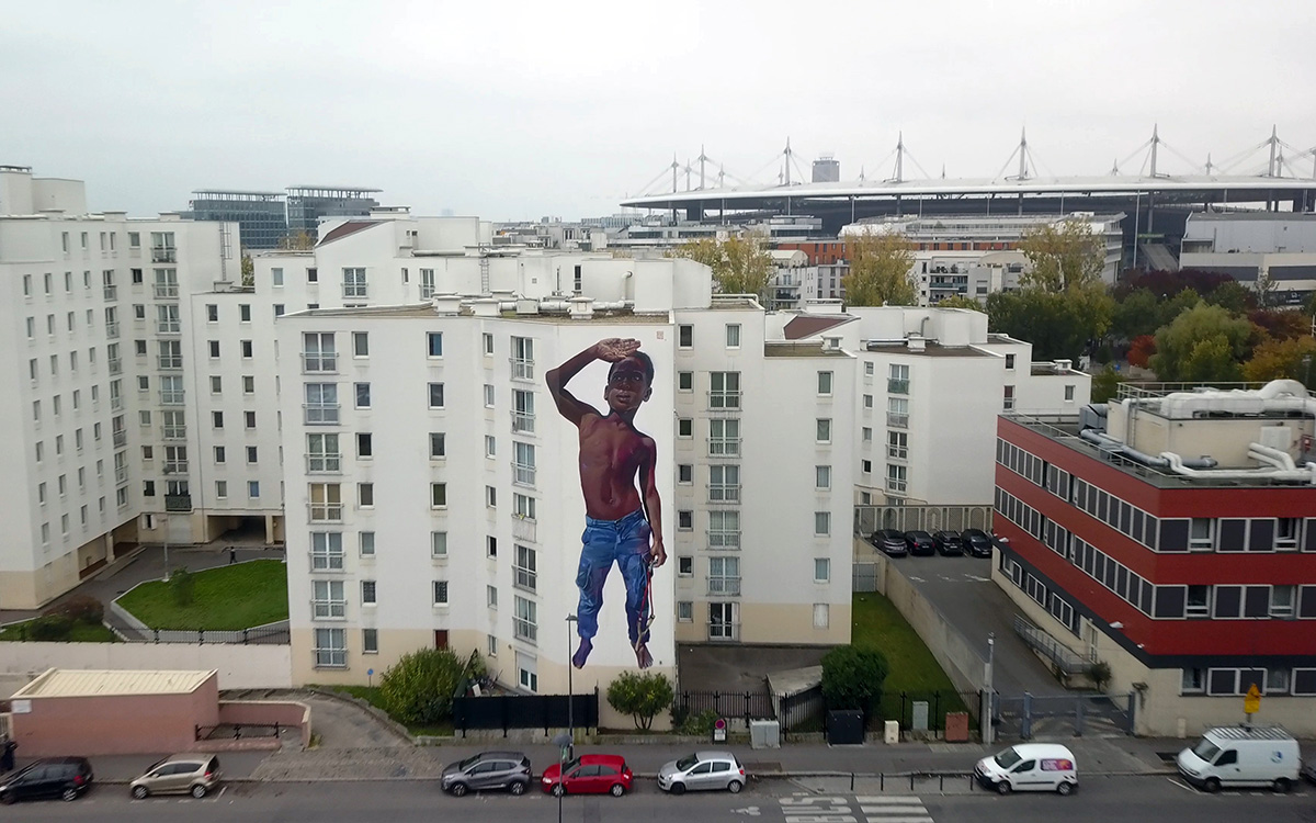 Street art au bord du canal Saint-Denis