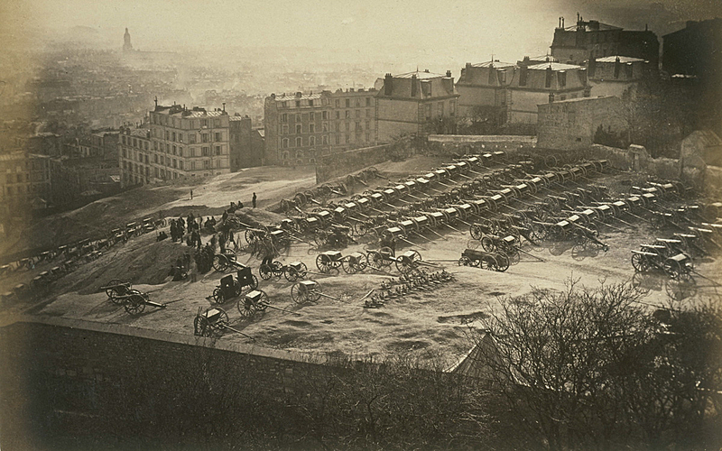 Parc d'artillerie de la Butte Montmartre (18 mars 1871). Planche 175 de l'album sur la Commune :