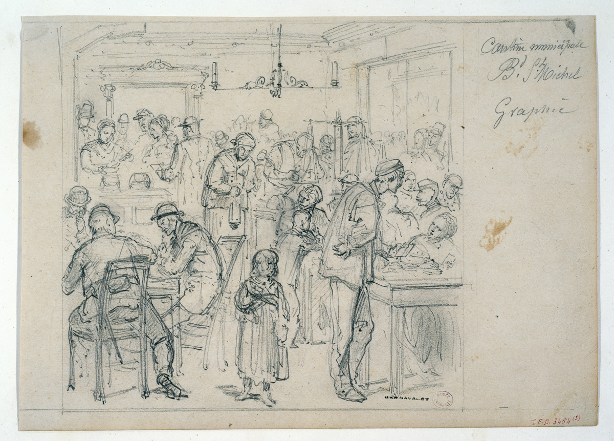 Cantine municipal, boulevard Saint Michel en 1871.