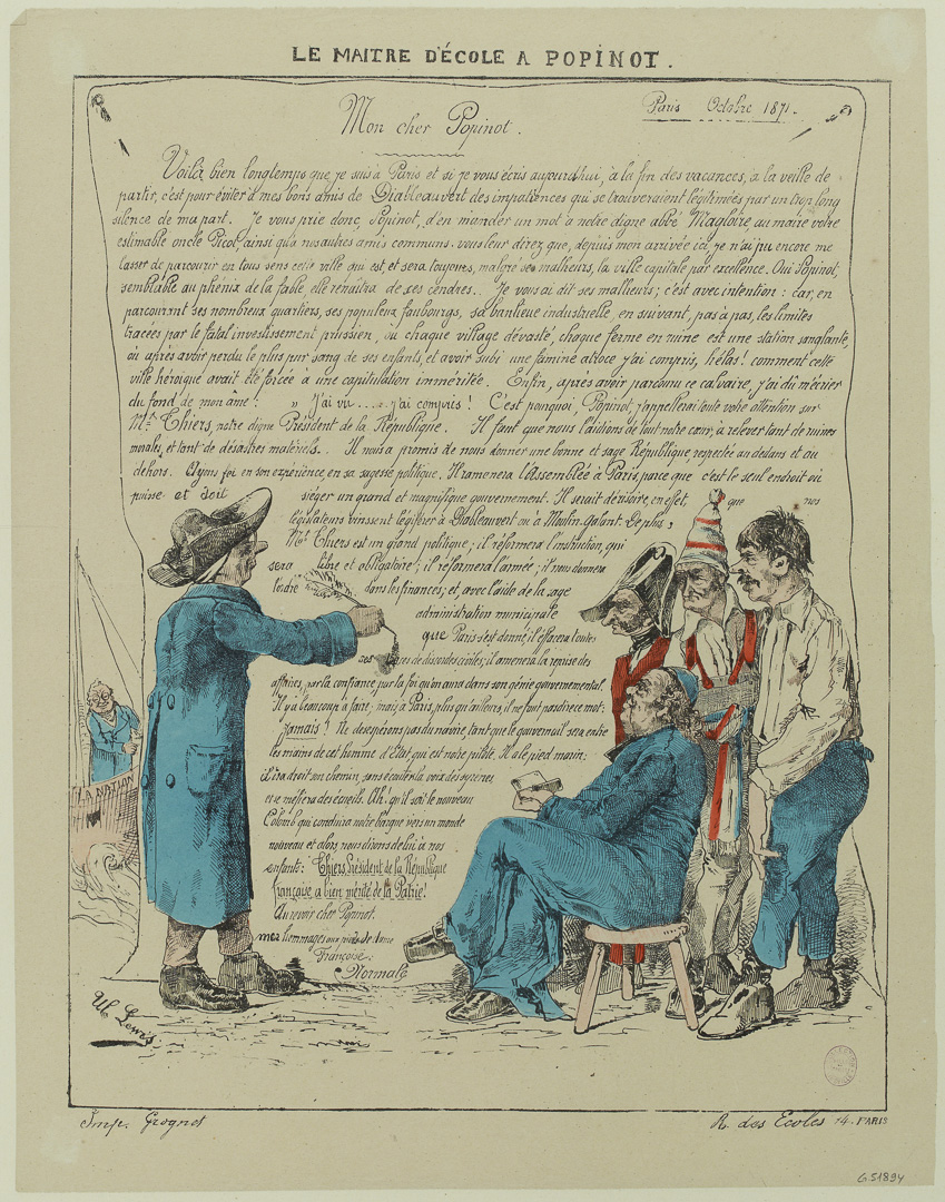 Le maître d'école à Popinot vers 1871.