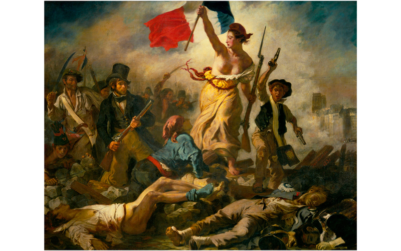 Eugène Delacroix (1798-1863). "La liberté guidant le peuple". Huile sur toile, 1830.. Paris, musée du Louvre.