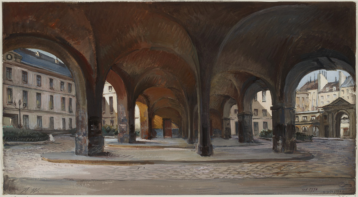 Arcades de l'hôpital de la Charité en 1904.