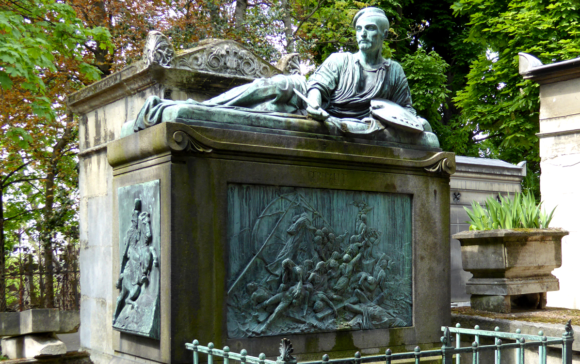 Le Radeau de la Méduse reproduit en bronze sur le socle de la tombe de Géricault