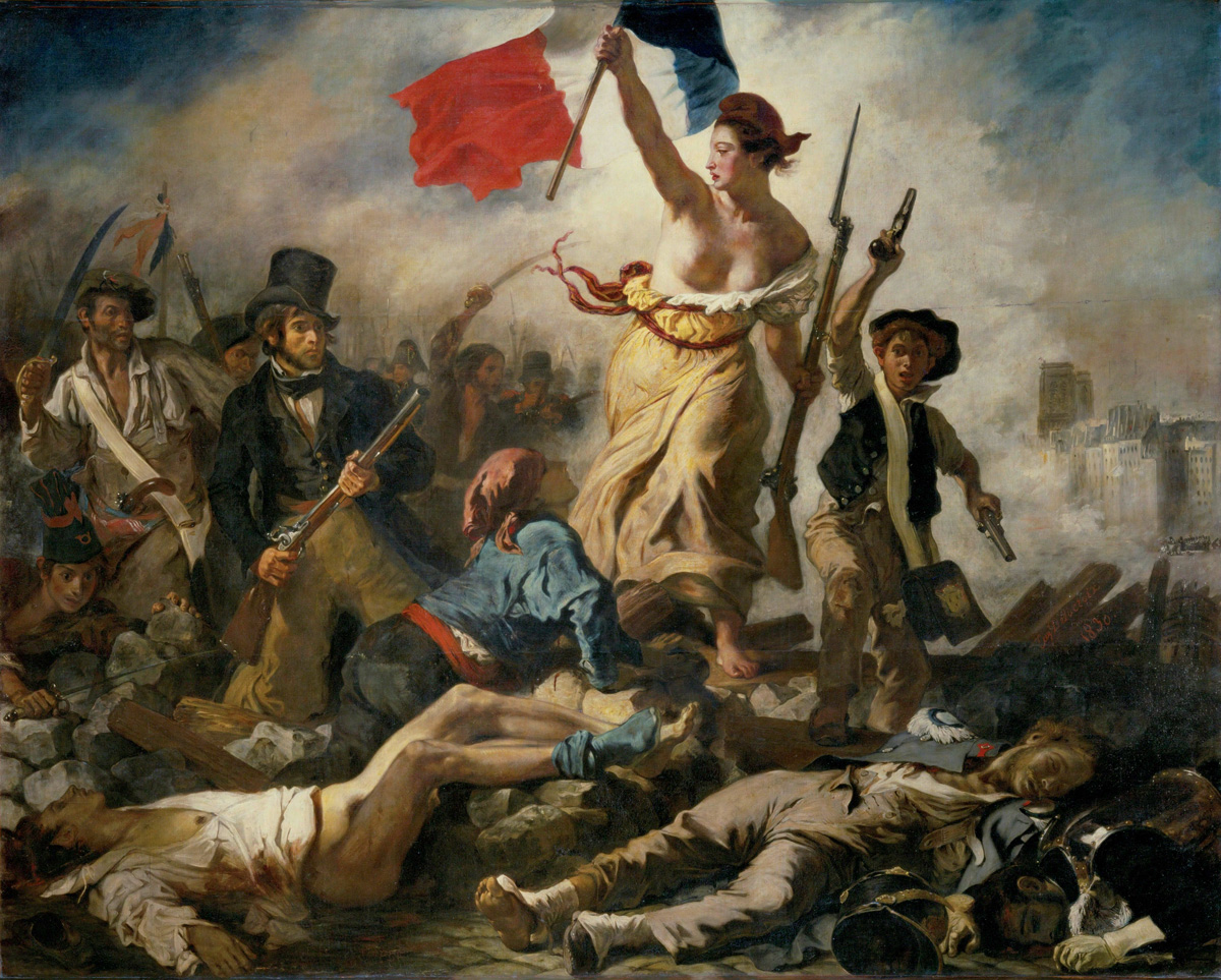  "La liberté guidant le peuple" d'Eugène Delacroix (1798-1863).