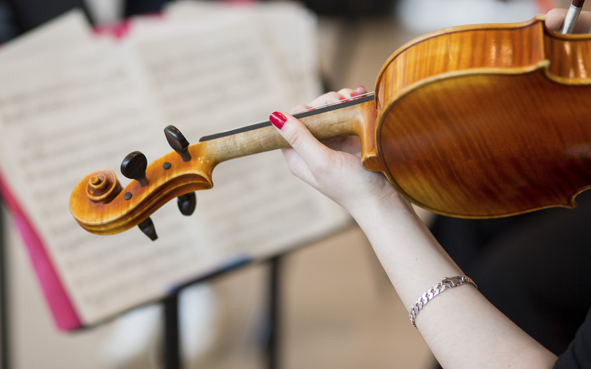 Cours de quatuor à cordes au conservatoire Mozart.