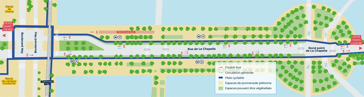 Plan des rues Chapelle Marx Dormoy Nouvelle répartition étudiée