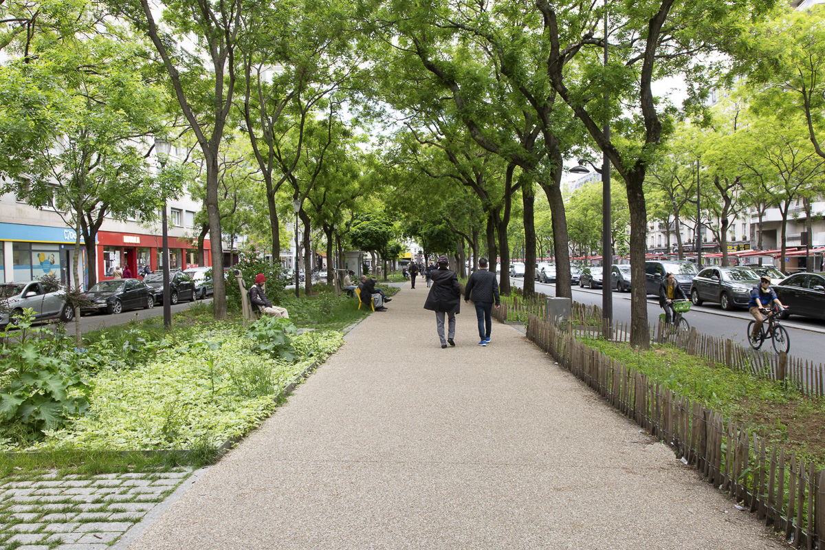 Végétalisation du boulevard de Belleville.