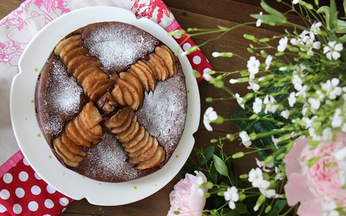 Fondant au chocolat aux poires de Muriel et Sandrine Zarki de Dévorez-moi