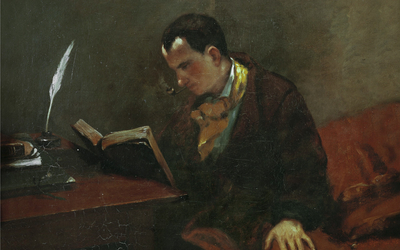Gustave Courbet (1819-1877). "Charles Baudelaire" (1821-1867), écrivain français, 1848. Montpellier, musée Favre.