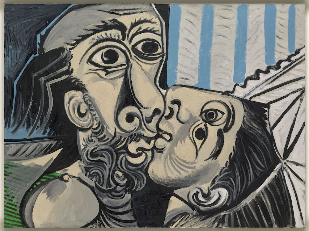 Pablo Picasso, Le Baiser, Mougins, 26 octobre 1969, huile sur toile, 97 x 130 cm, Musée national Picasso-Paris, dation Pablo Picasso, MP220. Photo (C) RMN- Grand Palais / Adrien Didierjean,