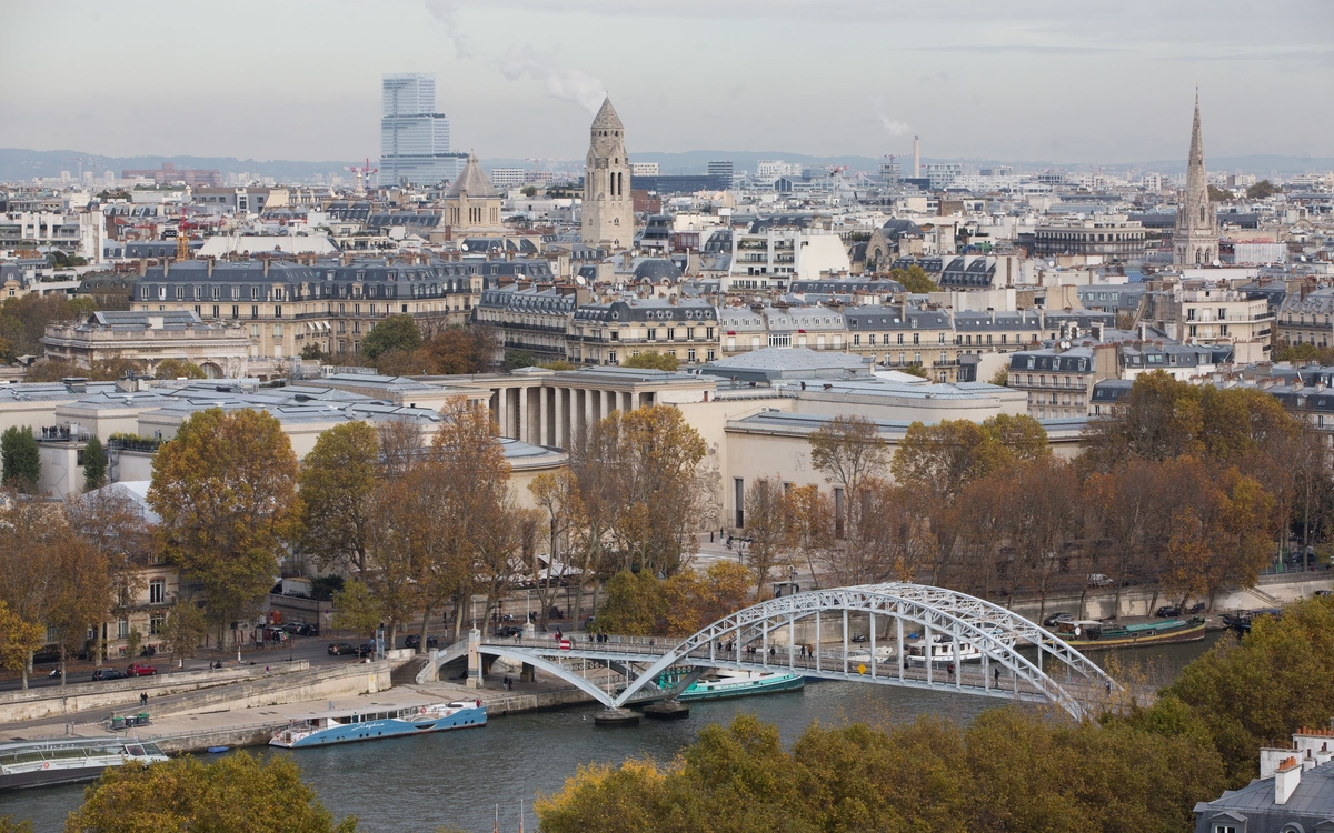 Passerelle Debilly vue de la tour Eiffel