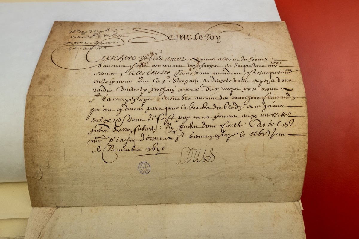 Lettre de Louis XIII adressé au Prévôt des marchands