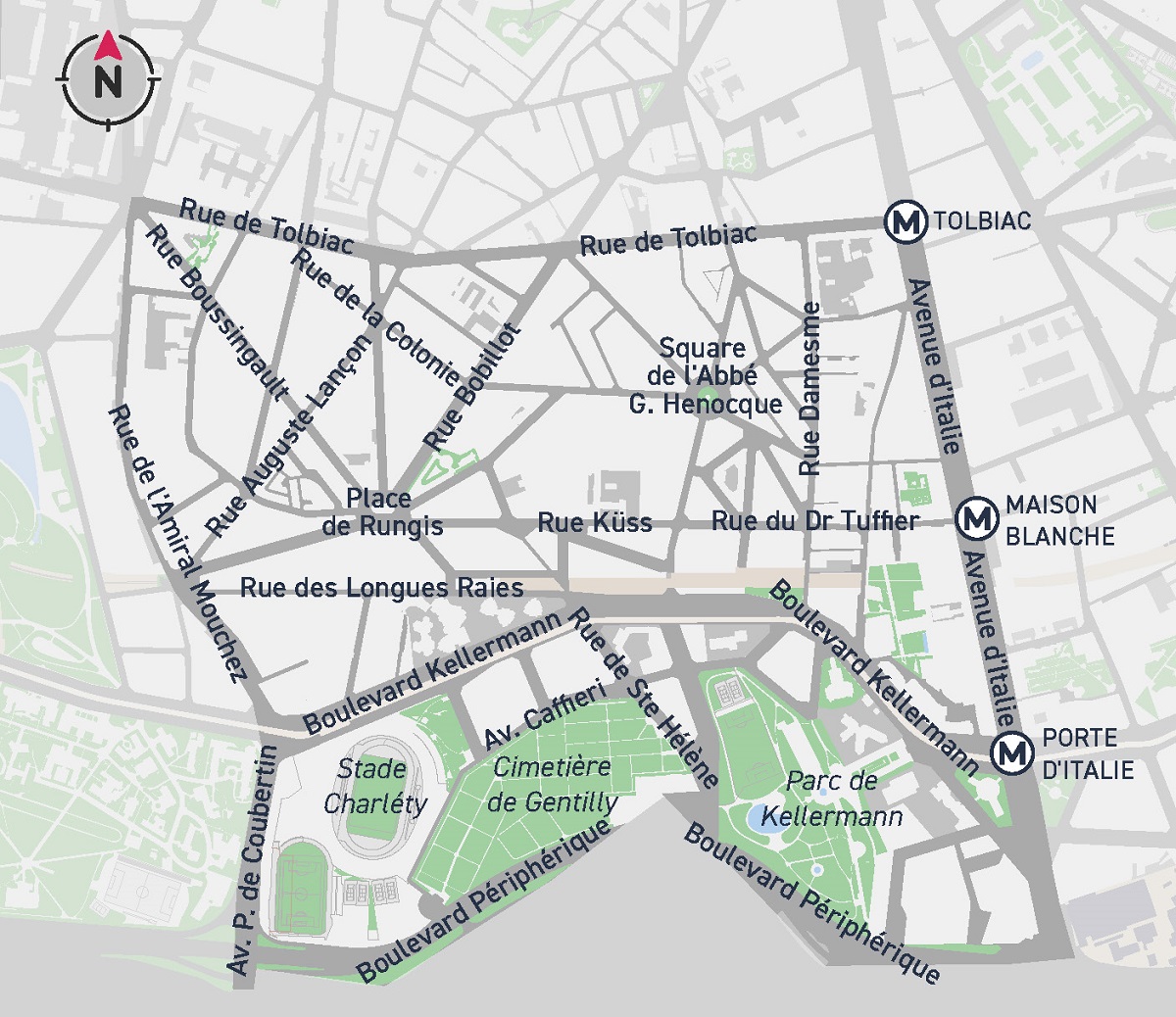 Le plan du quartier Peupliers - Rungis