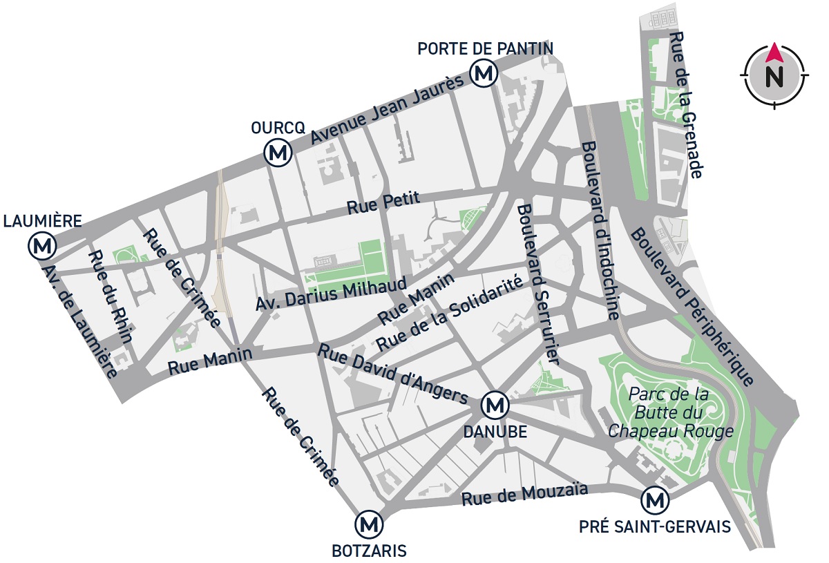 Le plan du quartier Danube - Petit - Manin