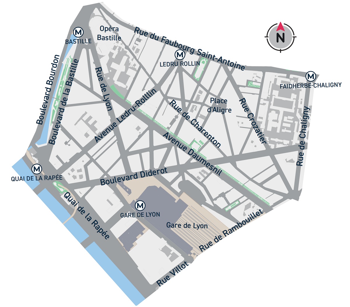 Plan du quartier Aligre - Gare de Lyon