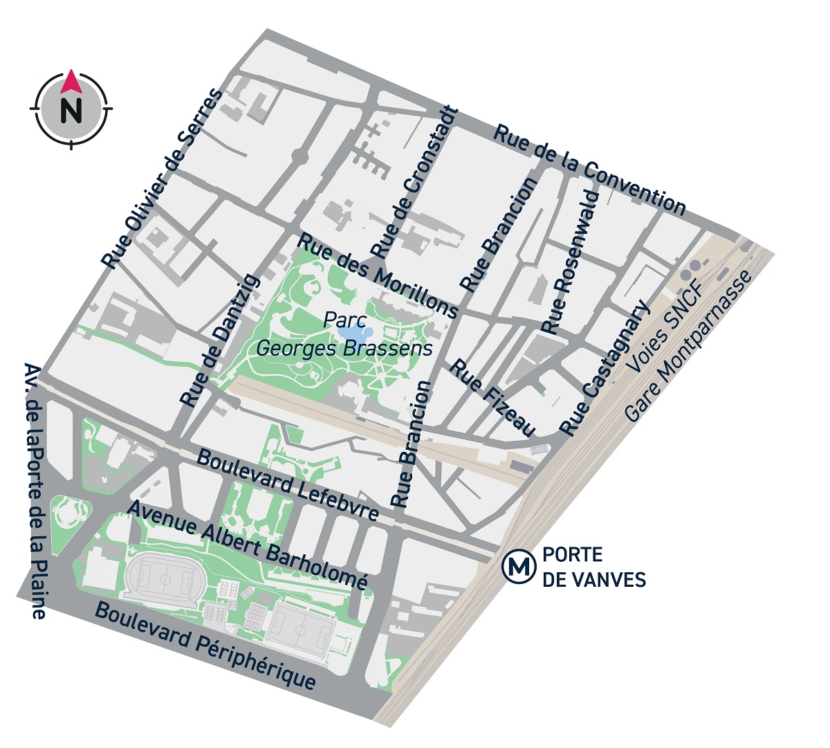 Plan du quartier Georges Brassens