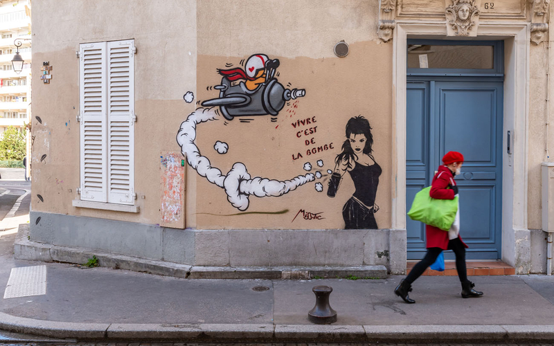 Œuvres de Miss Tic à la butte aux cailles