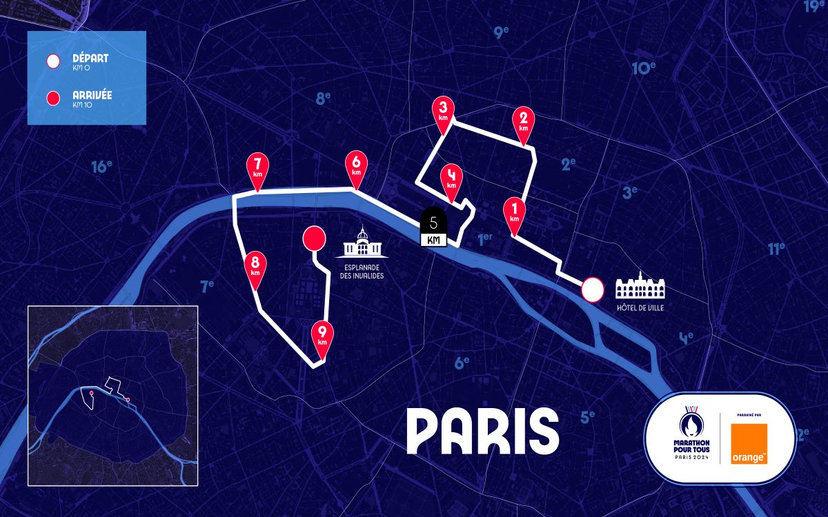 Marathon pour tous : le parcours de 10 km dans Paris