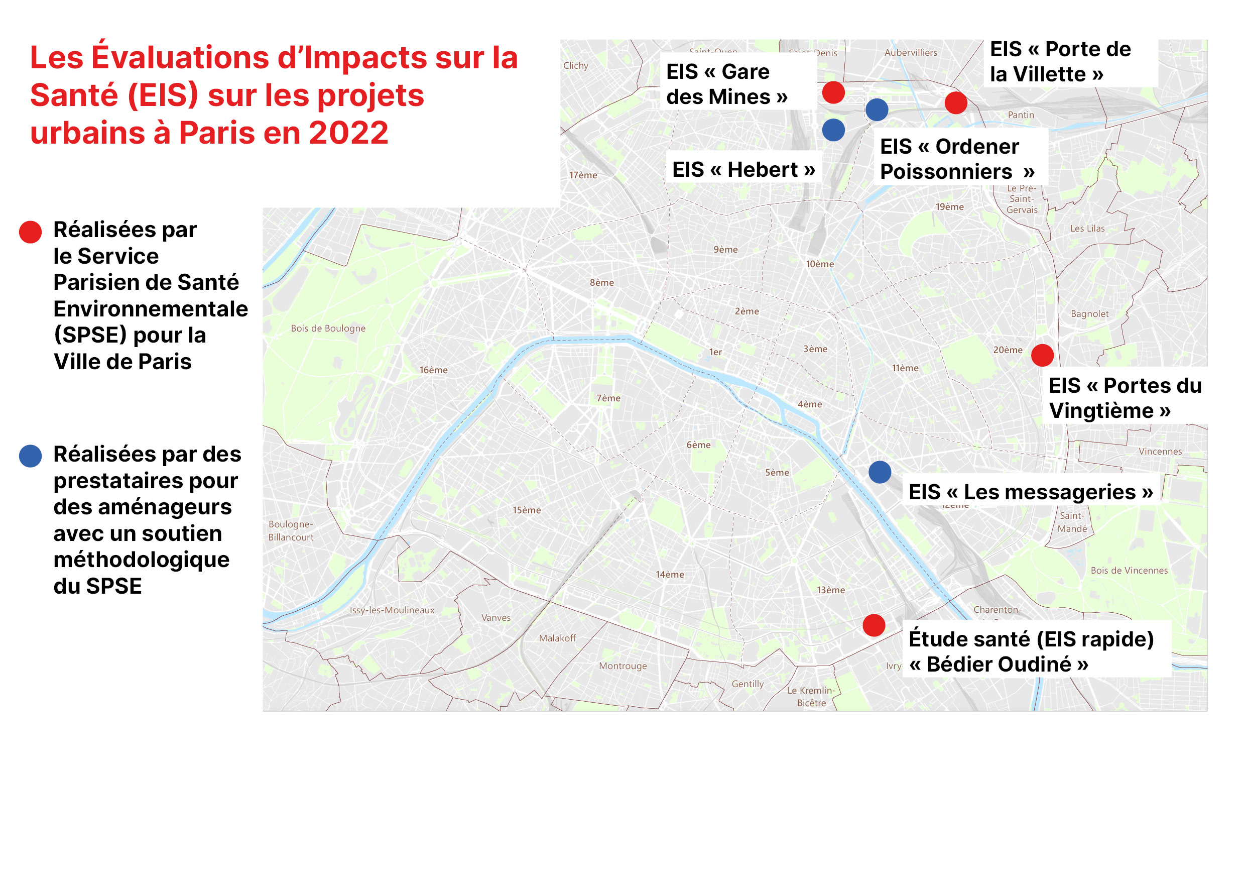 Les évaluations d'impact sur la santé (EIS) sur les projets urbains à Paris en 2022