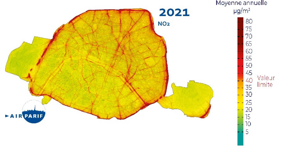 Cartographie de la pollution atmosphérique NO2