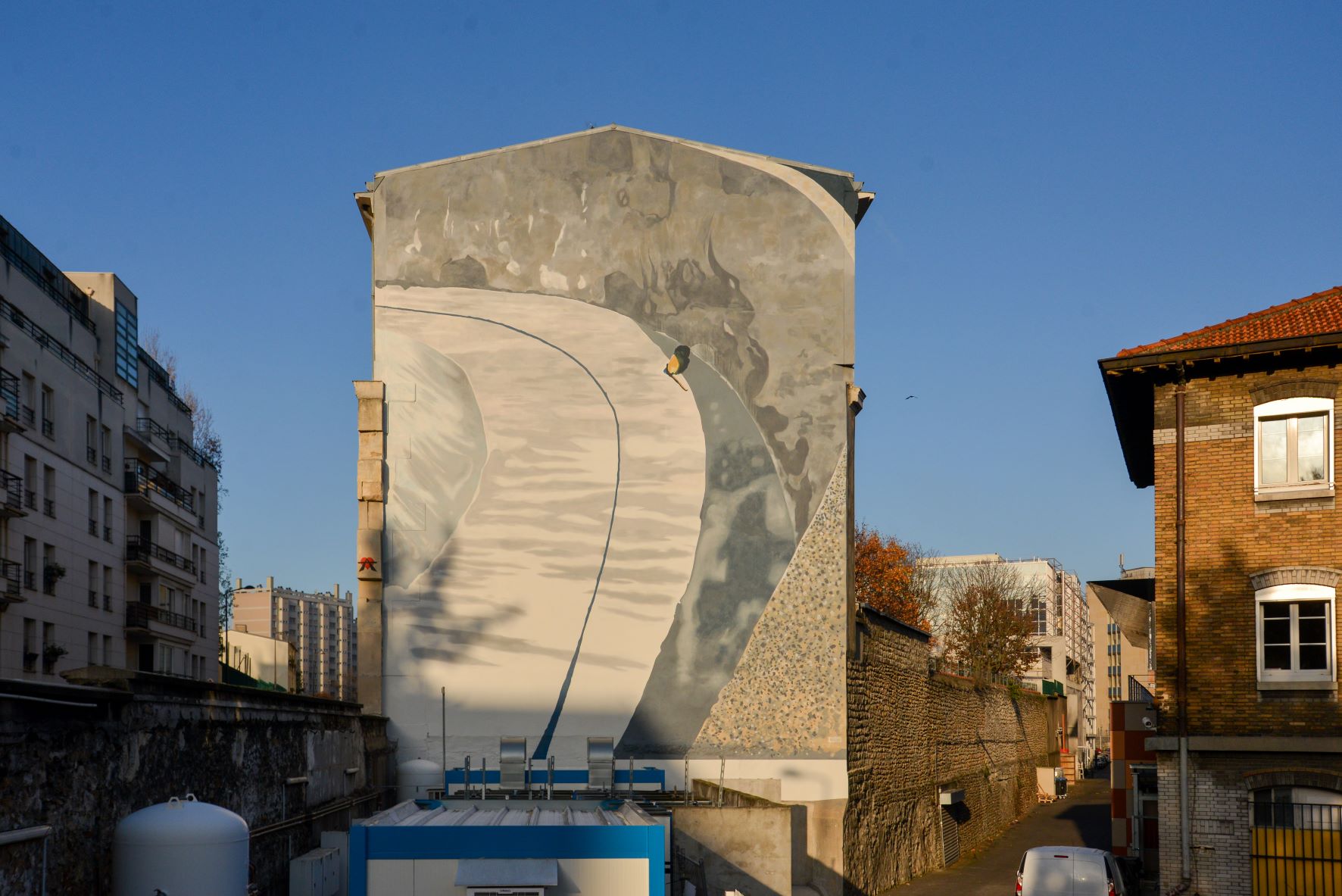 Peinture murale "La Route" par Gilles Aillaud restaurée en novembre 2022