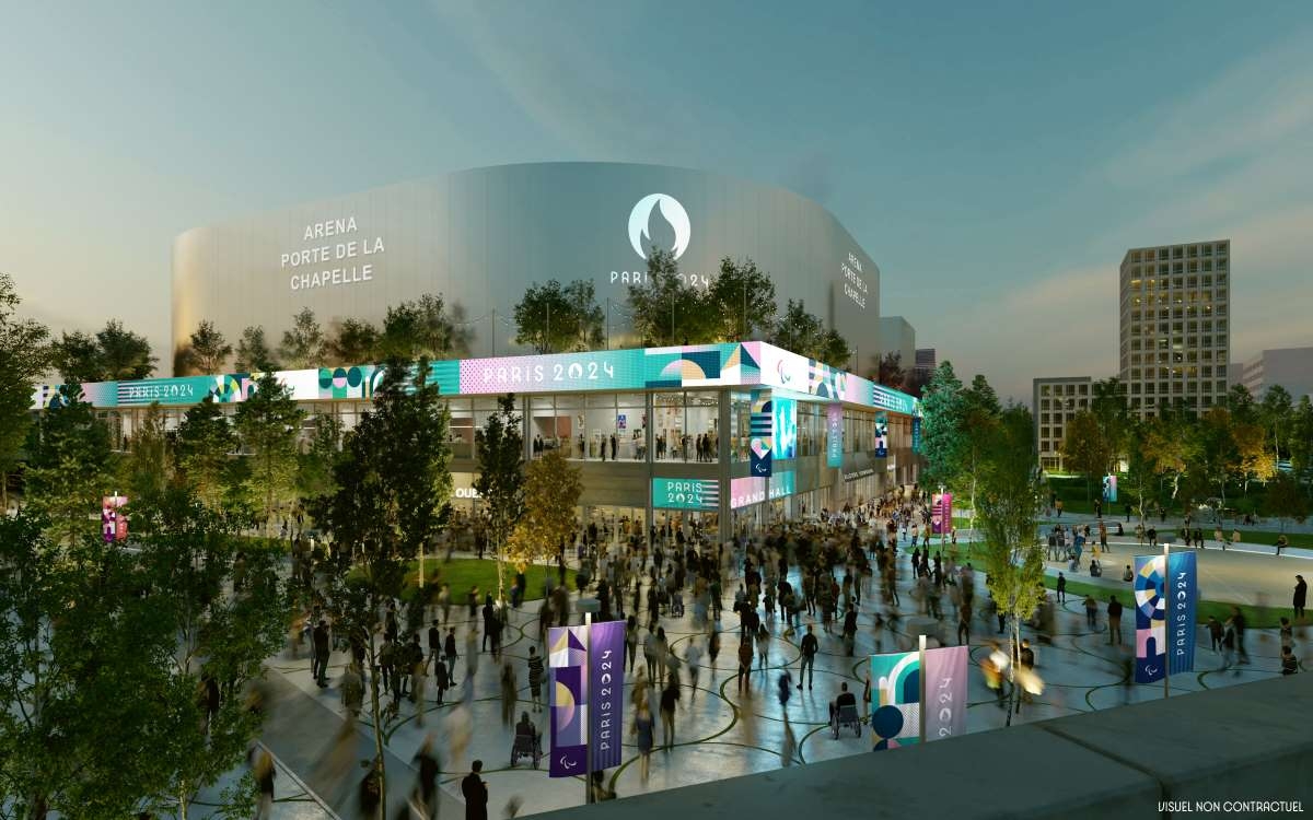 L'Arena Porte de la Chapelle aux couleurs des Jeux olympiques