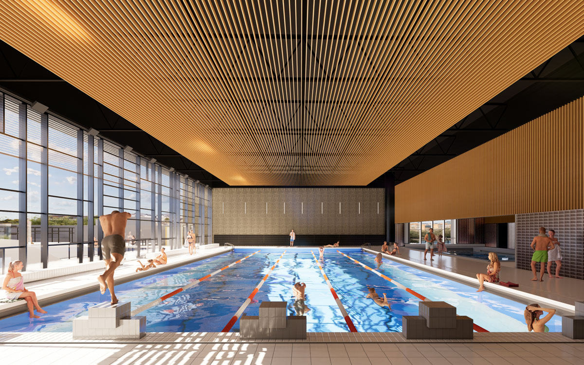 Le centre sportif Bertrand Dauvin (18e), piscine