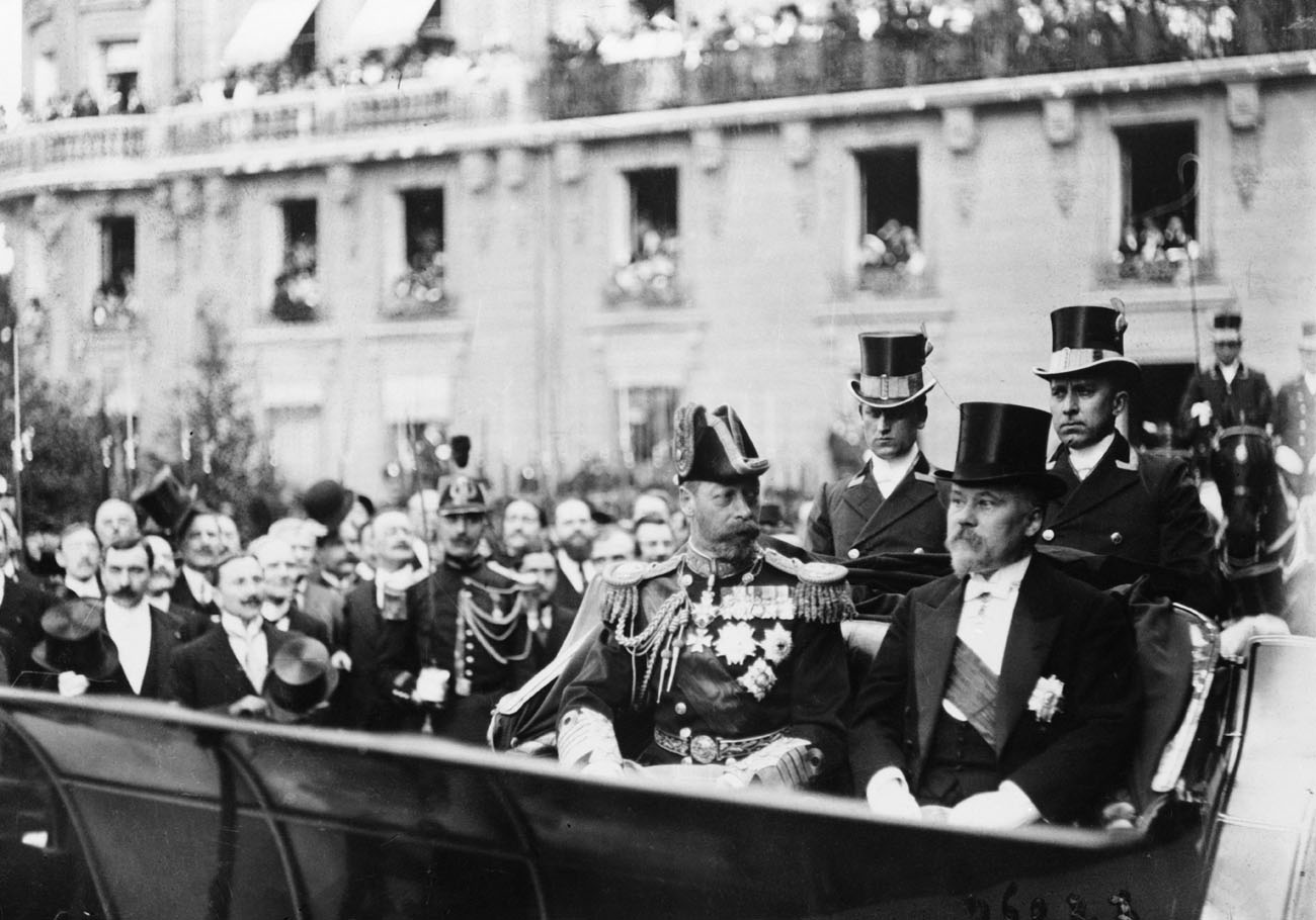 George V et le président Poincaré. Avril 1914