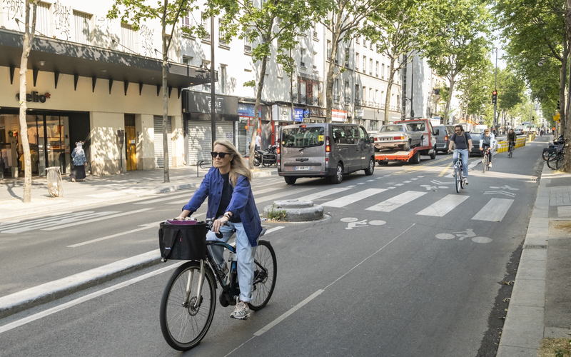 Piste cyclable avenue de Clichy