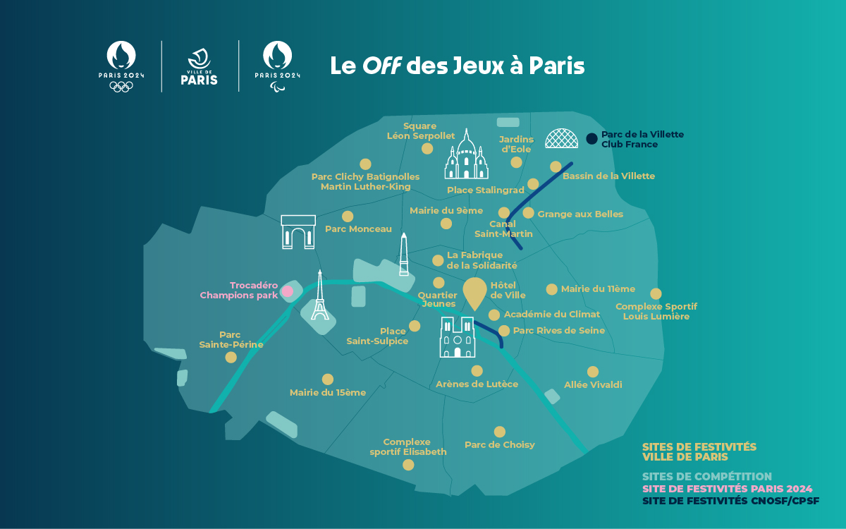 Carte des festivités des Jeux de Paris 2024
