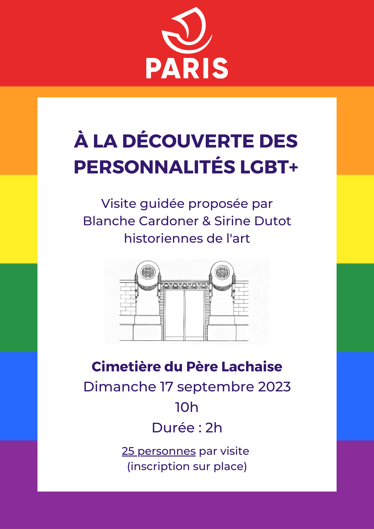 Affiche parcours LGBT au Père Lachaise JEP 2023