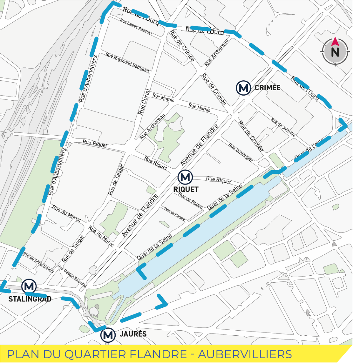 Plan du quartier Flandres-Aubervilliers
