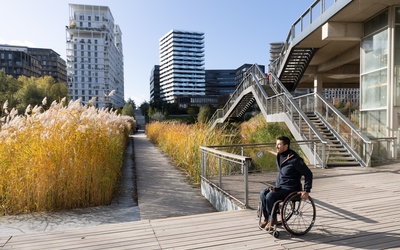 Soufyane Mehiaoui au parc  Martin Luther King, Clichy Batignolles.