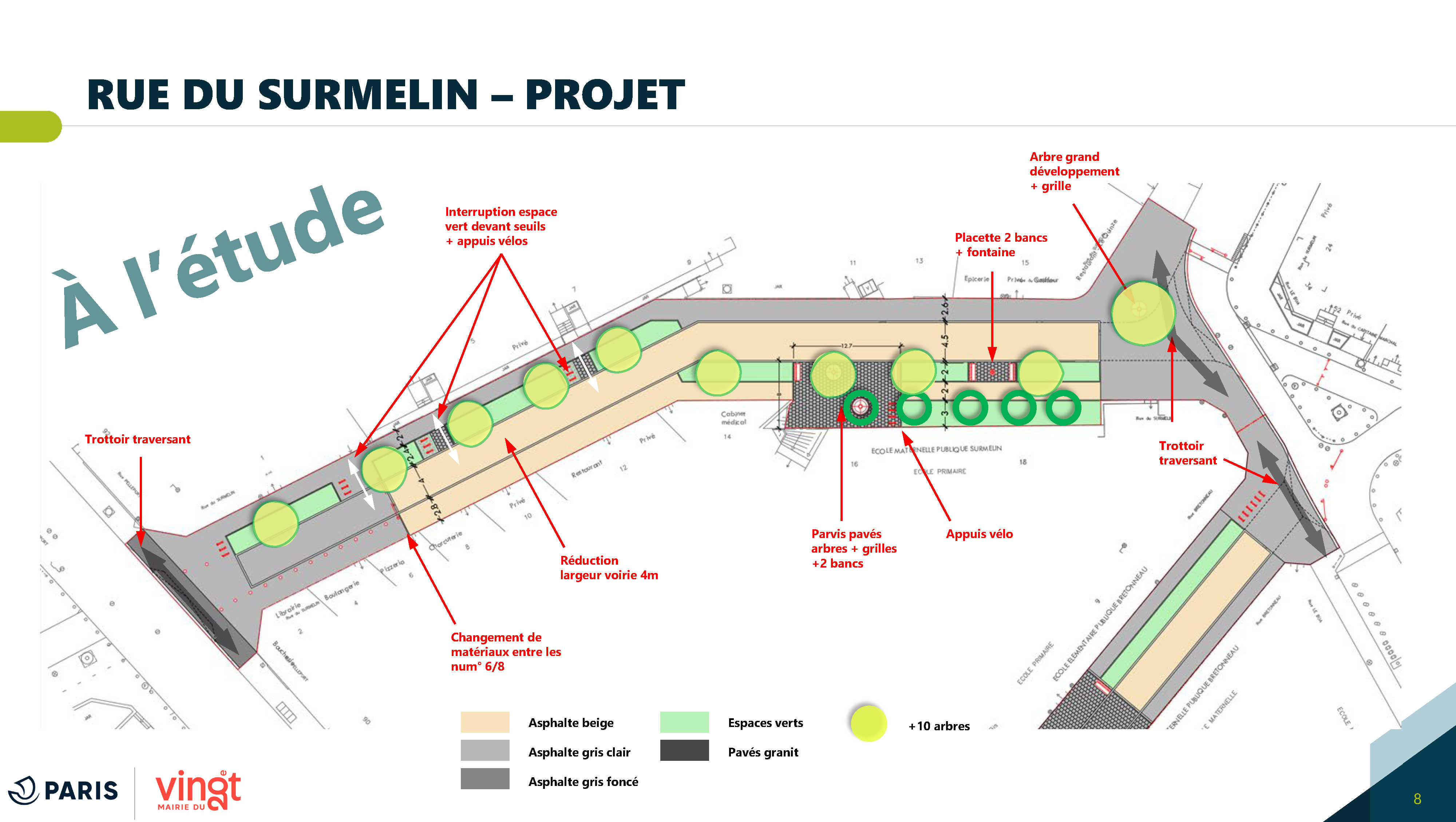 Projet aménagements rue du Surmelin