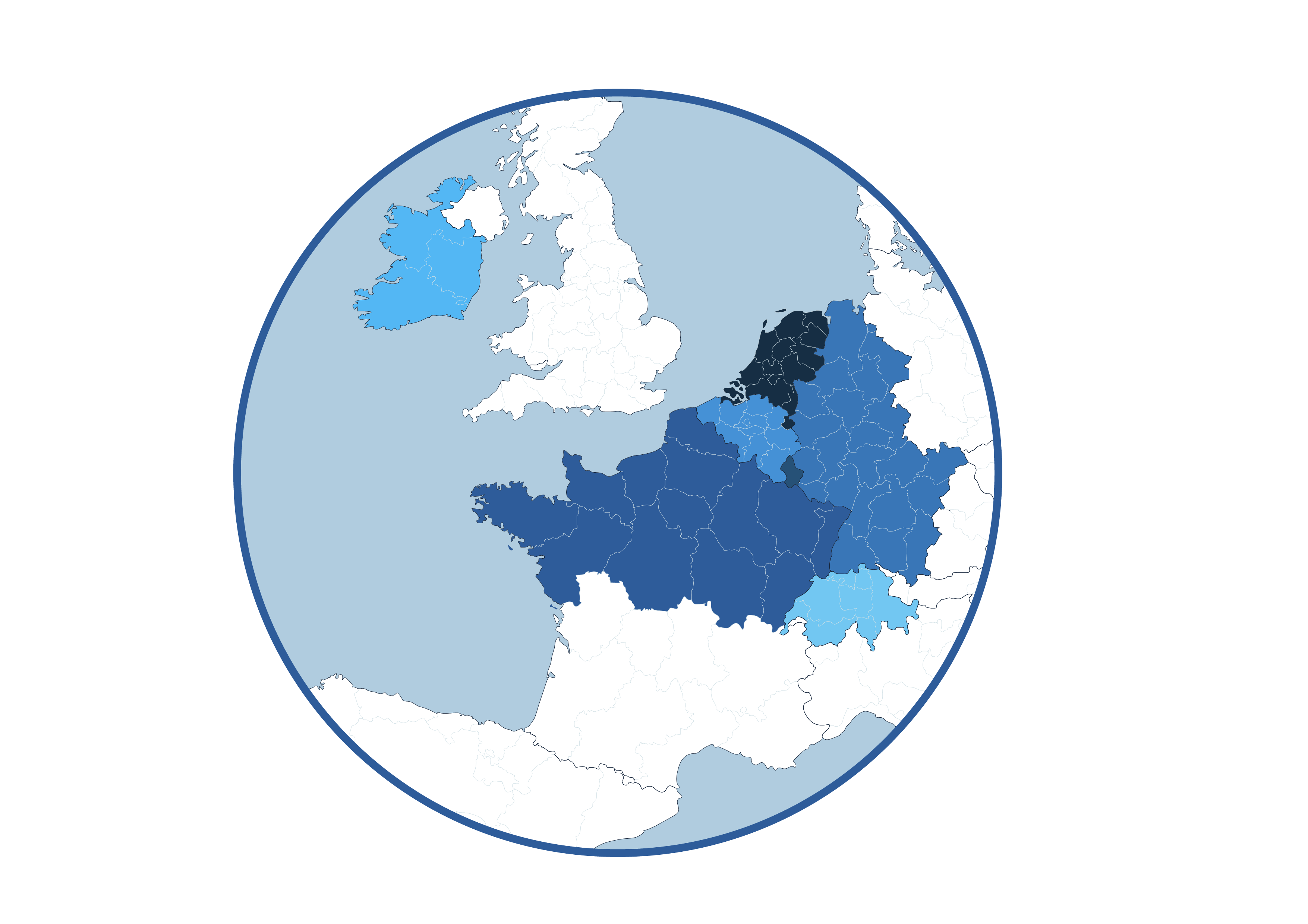 Répartition géographique des partenaires du projet Interreg DeCarb-Pro
